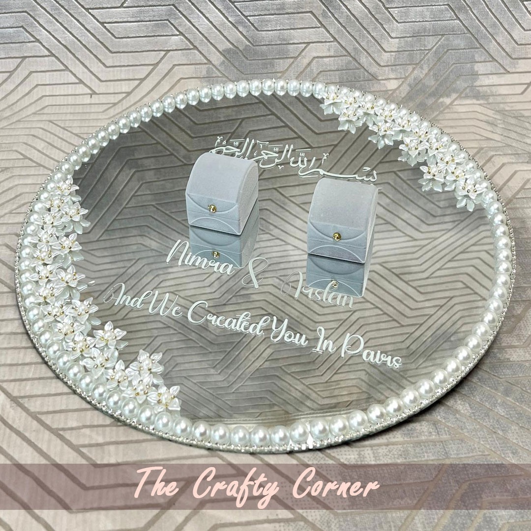 Pearl bloom Tray Silver Serenity - Image 1